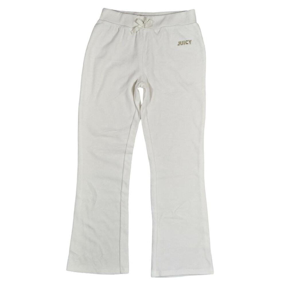 JUICY COUTURE KIDS SWEATPANTS – GIRLS SIZE 8/10 – WHITE WITH GOLD LOGO – CLEAN